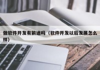 做软件开发有前途吗（软件开发以后发展怎么样）