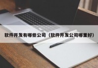 软件开发有哪些公司（软件开发公司哪里好）