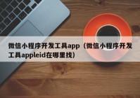 微信小程序开发工具app（微信小程序开发工具appleid在哪里找）