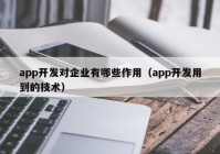 app开发对企业有哪些作用（app开发用到的技术）