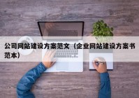 公司网站建设方案范文（企业网站建设方案书范本）