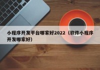 小程序开发平台哪家好2022（软件小程序开发哪家好）